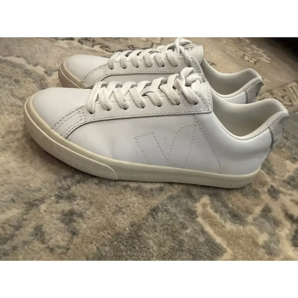 VEJA Low Esplar Leather Lace-Up Sneakers | White Great Condition Size 5 EUR 36 - Picture 3 of 16